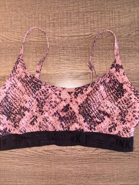 PINK Victoria's Secret Pink Snake-Print Bralette with Black Band